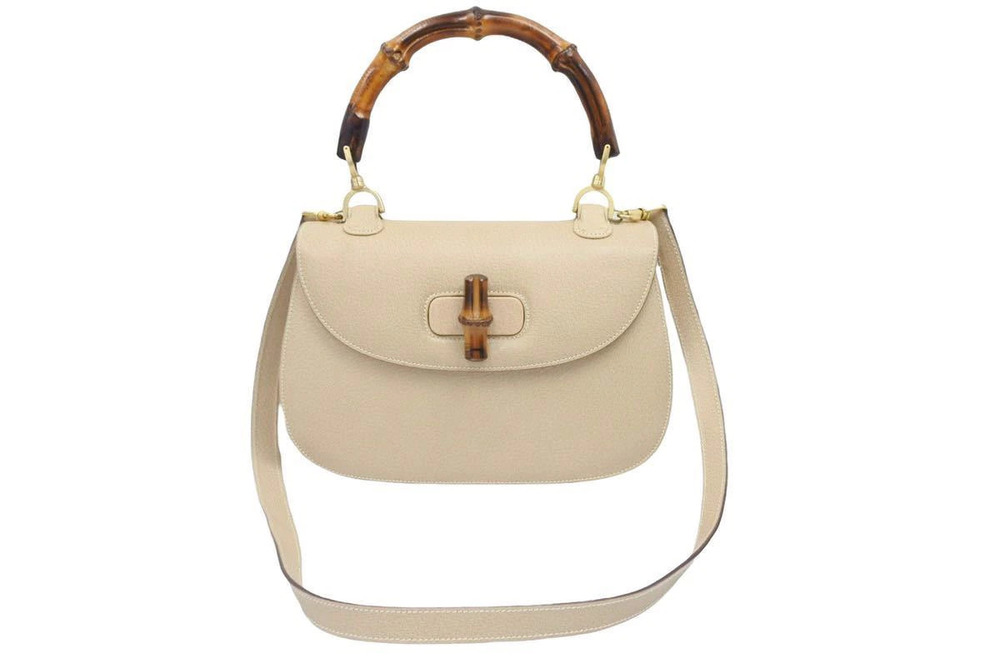 Gucci Bag Bamboo Leather Beige